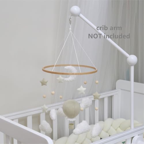 Hot Air Balloon Felt Ceiling Mobile for Nursery Neutral Room Decor
