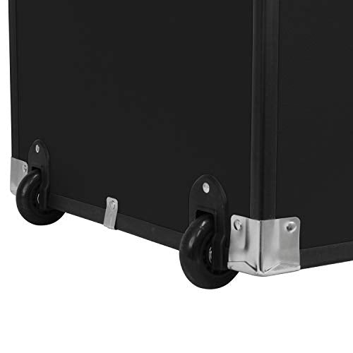 31-Inch Rolling Storage Trunk with Lock and Wheels, Black