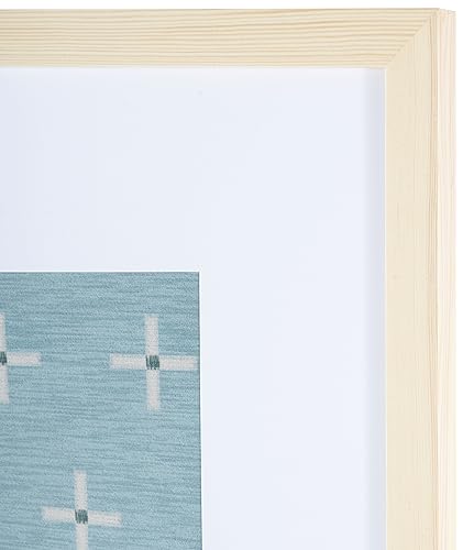 18-Inch Sage and Ivory Textile Wall Art with Wood Frame