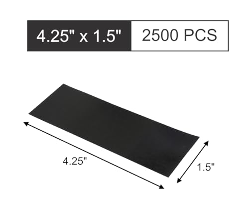 Self-Adhesive Black Paper Napkin Bands, 4.25 x 1.5 Inch, 2500 Count