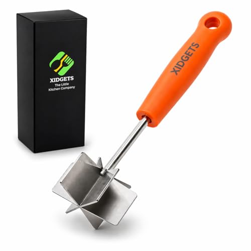 Retro Orange Mini 7-Inch Meat Chopper - Small Ground Beef & Hamburger Smasher