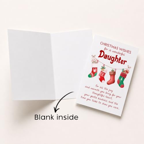 Personalized Christmas Card for Daughter - Heartfelt Holiday Greeting with Envelope