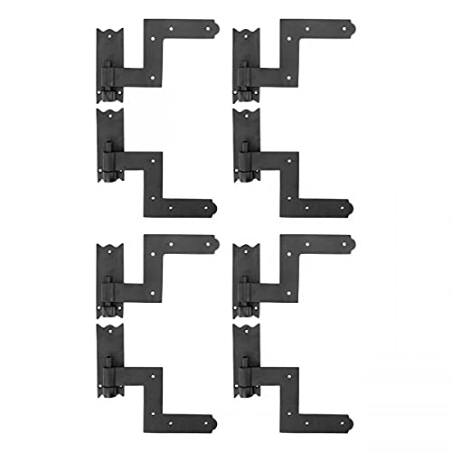 6.5-Inch Wrought Iron Lift-Off Shutter Hinges - Set of 4 Matte Black