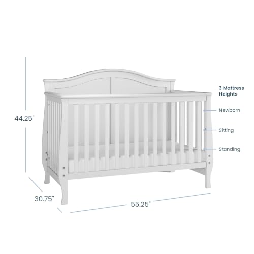 2-Piece Nursery Set: 4-in-1 Convertible Crib and Arch Top Changing Table