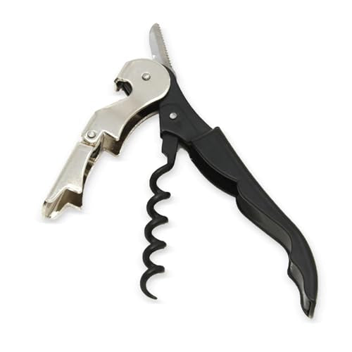 Chef Craft Select Stainless Steel/Black Waiters Corkscrew 5-inch with Foil Cutter & Bottle Opener