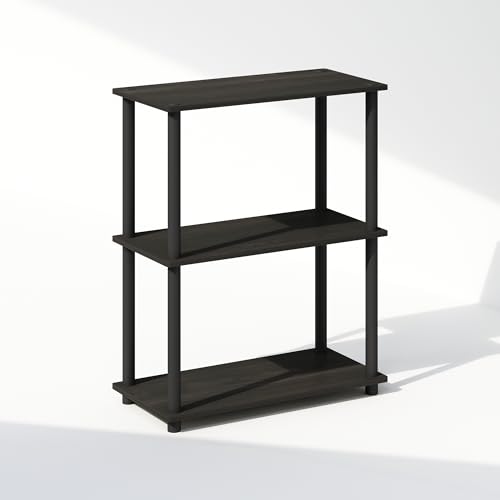 3-Tier Open Bookshelf, Compact Wood Display Rack for Home Office and Bedroom