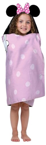 Disney Minnie Mouse Kids Hooded Towel Costume Pink - Girls Bath Wrap