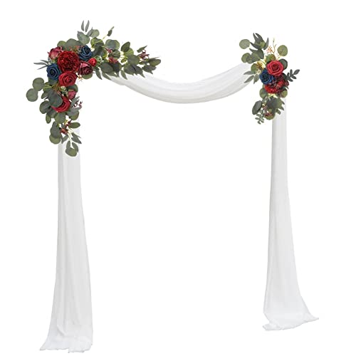 Artificial Wedding Flower Swag Set, Navy and Dusty Blue Floral Decor