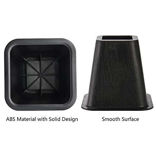 6-Inch Heavy Duty Bed & Furniture Risers (6 Pack) - Supports 2200 lbs, Black