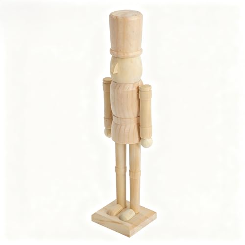 Unfinished Wooden Nutcracker Soldier 11.8" - DIY Paint Your Own Figurine