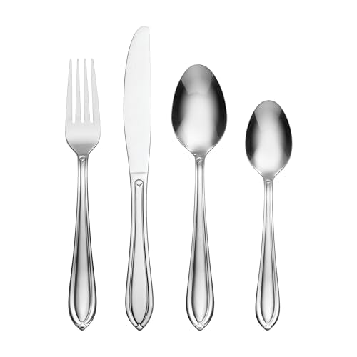 Hampton Forge Ginger 16-Piece Flatware Set - Mirror Finish, Teardrop Handles, Elegant Dining
