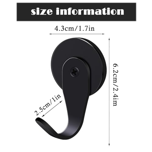Heavy-Duty Magnetic Wreath Hangers for Metal Doors - 2 Pack Black Hooks