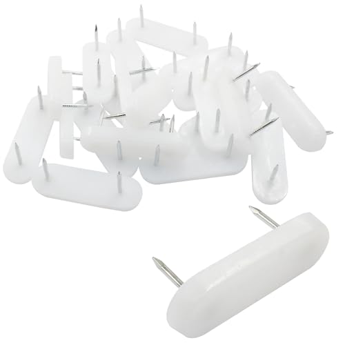 Bed Skirt Pins - 20 Pcs White Plastic Head Pins for Slipcovers