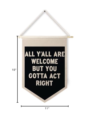 All Are Welcome Hanging Wall Canvas Banner Pennant Flag Art Decor