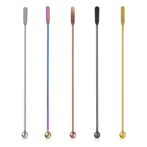 Yuntop Stainless Steel Coffee & Cocktail Stirrer Set - Reusable Metal Drink Sticks