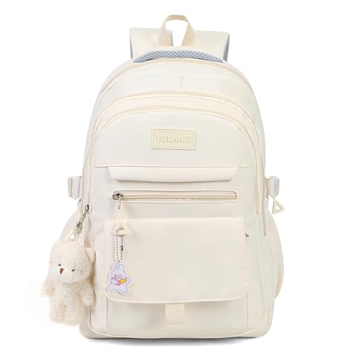 Cute Aesthetic School Backpack for Girls - Teen Bookbag with Accessories
