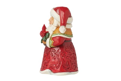 Jim Shore Heartwood Creek Santa with Cardinal Miniature Figurine - Hand-Painted Christmas Decor