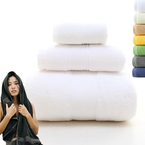 3-Piece Luxury Cotton Bath Towel Set, Ultra Soft & Absorbent Hotel Style