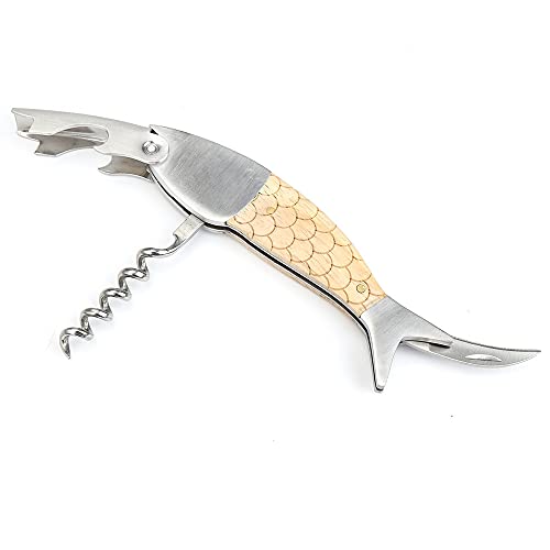 FAFAXOXO Unique Fish Corkscrew Wine Opener - Professional Waiters Bottle Opener