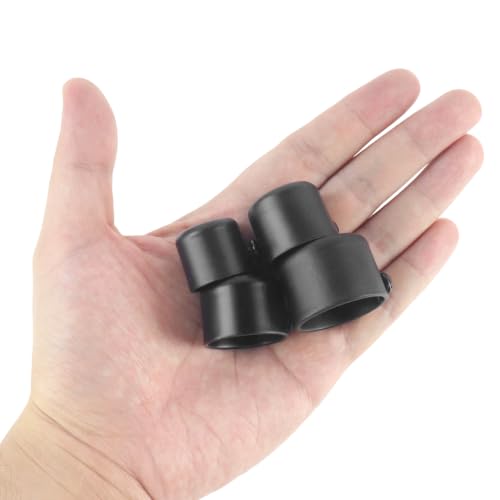 10 Pcs Round Curtain Rod Finials, 1.1 Inch Drapery Pole End Caps - Black