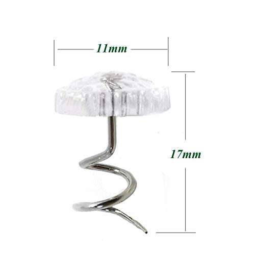 100 Pcs Bed Skirt Pins - Clear Head Twist Upholstery Tacks
