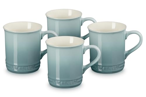 Le Creuset Vancouver Mug Set of 4 - 14 oz Sea Salt Stoneware, Heat-Resistant Coffee Cups