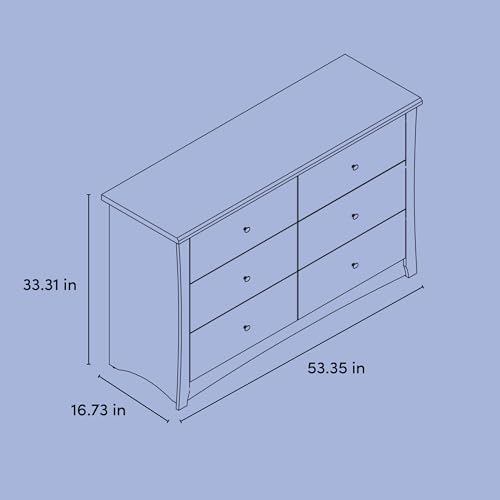6-Drawer Nursery Dresser, Wood Storage Chest for Kids Bedroom, White