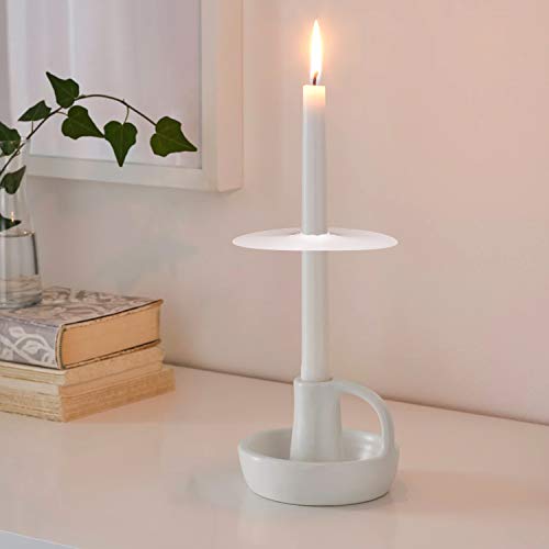 20 Pack Unscented White Church Candles with Drip Protectors for Vigil & Religious Services
