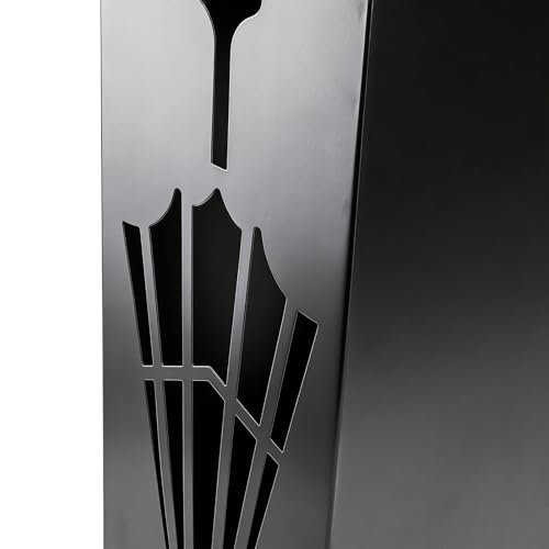 Square Metal Umbrella Stand for Entryway, Freestanding Storage Bin, Black