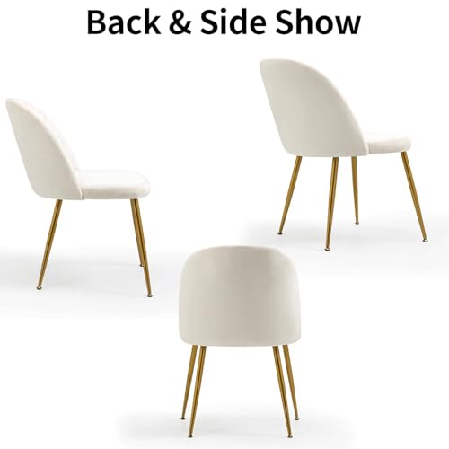 Set of 4 Velvet Dining Chairs, Mid-Century Modern Upholstered Kitchen Chairs