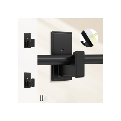 No Drill Curtain Rod Brackets - Adhesive Wall Hooks for 5/8" Rods (2 Pack)