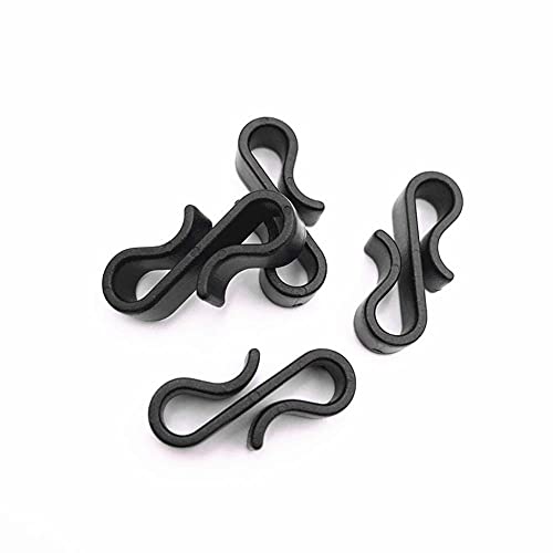 50 Pieces Mini Gutter Hooks for Christmas String Lights - Black Plastic Clips