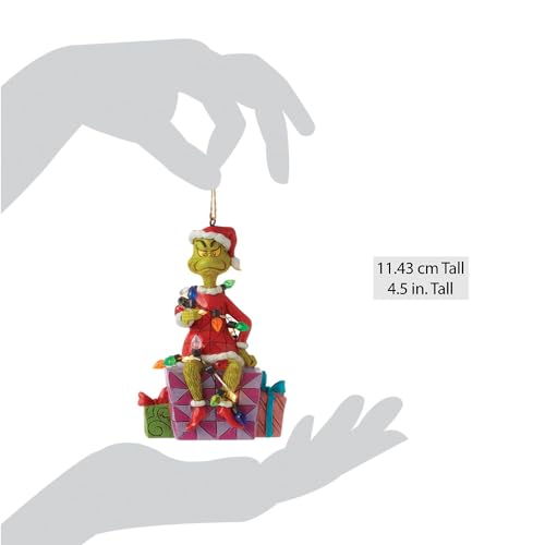 Enesco Dr. Seuss Grinch Jim Shore Lit Ornament - Hanging Christmas Figurine