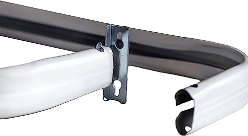 Heavy Duty Lock Seam Curtain Rod, 28-48 Inch Adjustable, White (2 Pack)