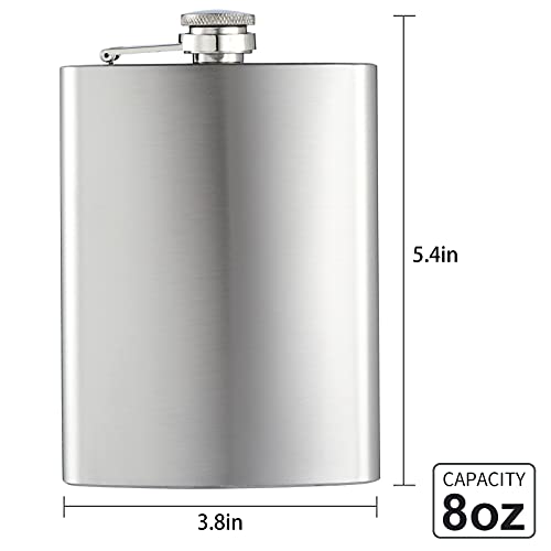 12 pcs Stainless Steel Hip Flasks with Funnels Set - 8oz Liquor Flasks for Men Women Wedding Gifts