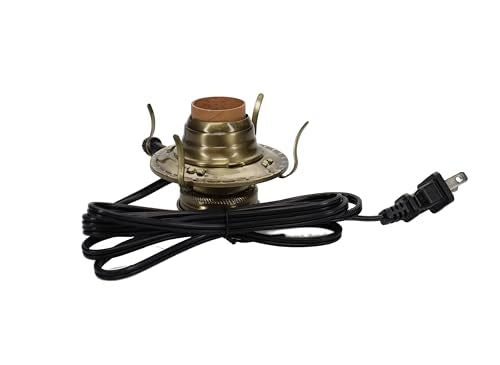 Electric Burner Antique Brass Plated with Black Cord & Switch