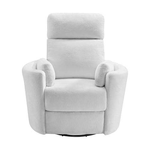 Upholstered Glider Recliner Rocking Chair with 360° Swivel for Nursery