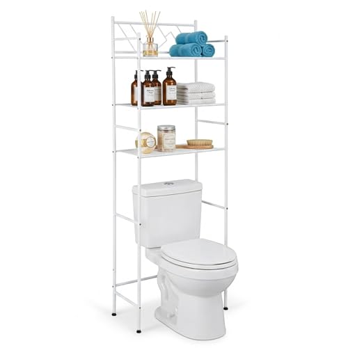 3-Tier Over-the-Toilet Bathroom Storage Cabinet, Freestanding Steel Organizer