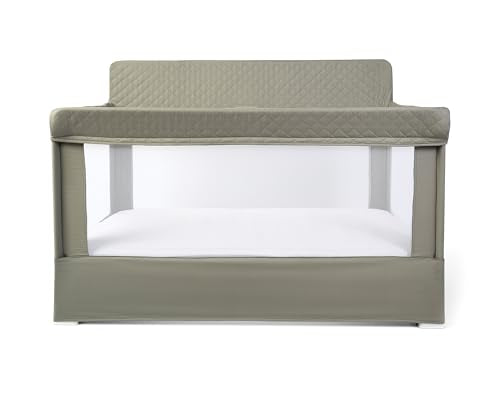 Organic Full Size Baby Crib & Playard with Breathable Mesh Walls - Sage