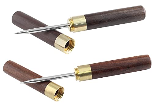 Zorfeter 6.8-Inch Stainless Steel Ice Picks with Black & Brown Wooden Handles - Pack of 2