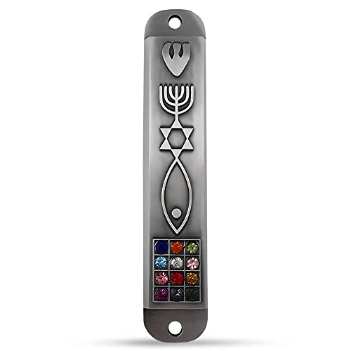 Messianic Pewter Door Frame with Scroll and Jerusalem Seal - Israel Made