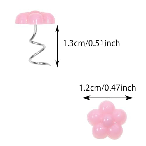 Pink Flower Bed Skirt Pins - Decorative Upholstery Tacks (Set of 50)