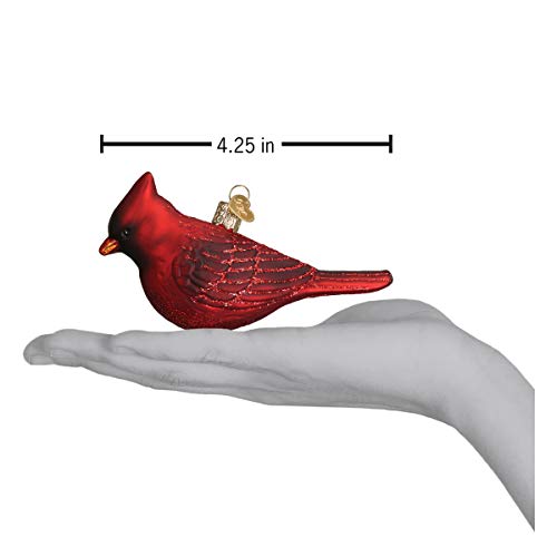 Northern Cardinal Blown Glass Christmas Ornament - Hand-Painted Tree Decor