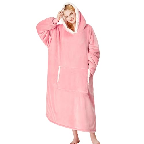 Yescool Oversized Pink Wearable Blanket Hoodie - Halloween Gift