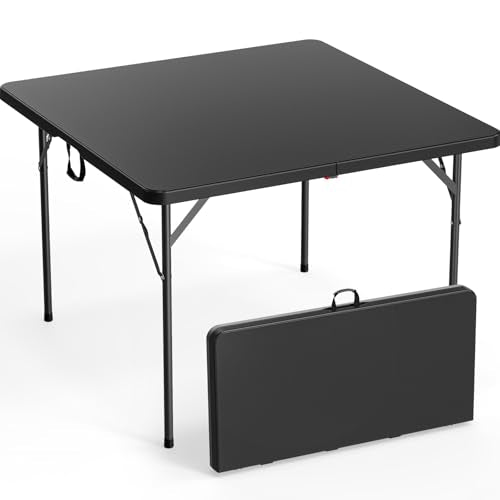 42-Inch Foldable Square Dining Table, Portable Indoor Outdoor Table