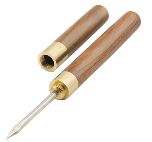 Small Ice Pick with Wooden Handle & Cover - 5.5 Inch Stainless Steel Ice Crusher for Home & Bar (2 Pack)