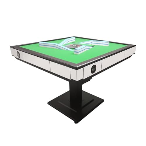 HUANGZHE White 2026 Automatic Foldable Mahjong Table - Ultra-Thin, Pre-Assembled, Easy Setup, 42mm Tile Set, Ideal for Family & Game Rooms