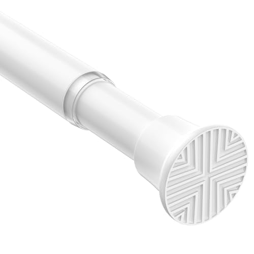 Adjustable Spring Tension Curtain Rod (32-76 Inch) - No Drilling, White