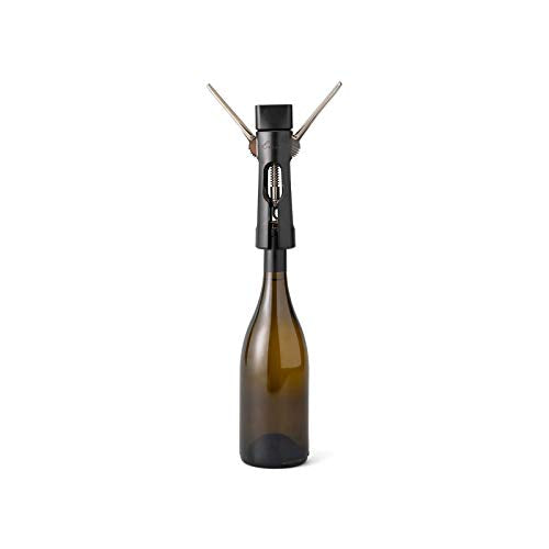 Rabbit Wing Corkscrew with Non-Stick Spiral & Bottle Opener - Black
