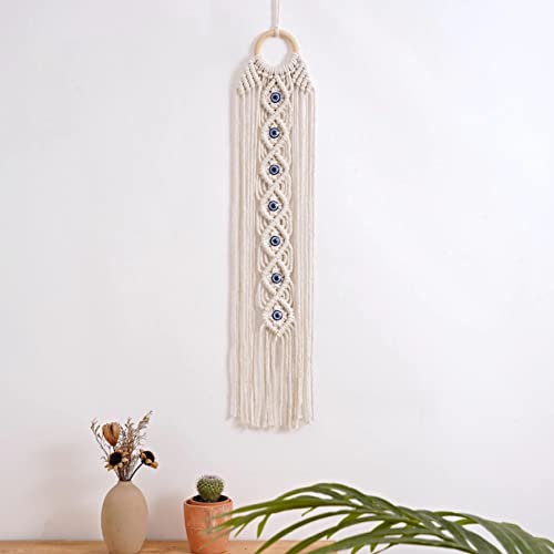 Boho Macrame Evil Eye Wall Hanging Dream Catcher Handmade Cotton Decor